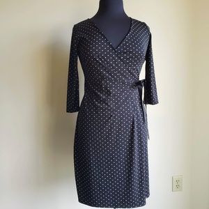 Ann Taylor LOFT Polka Dot Wrap Dress 10P